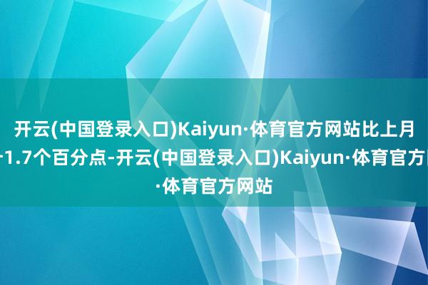 开云(中国登录入口)Kaiyun·体育官方网站比上月上升1.7个百分点-开云(中国登录入口)Kaiyun·体育官方网站